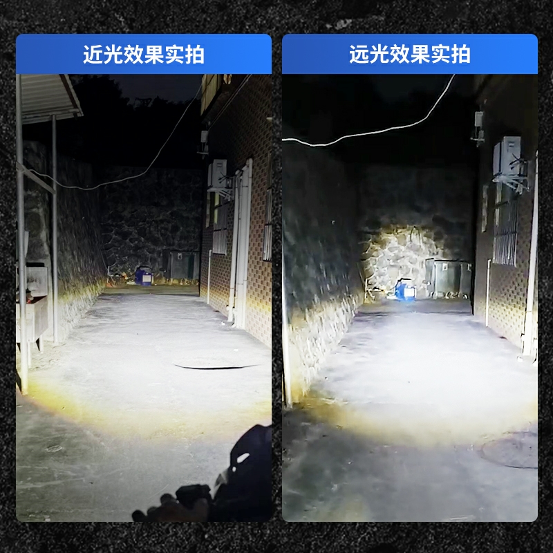 豪爵UH110E铃木弯梁摩托车LED透镜大灯改装配件远光近光一体灯泡