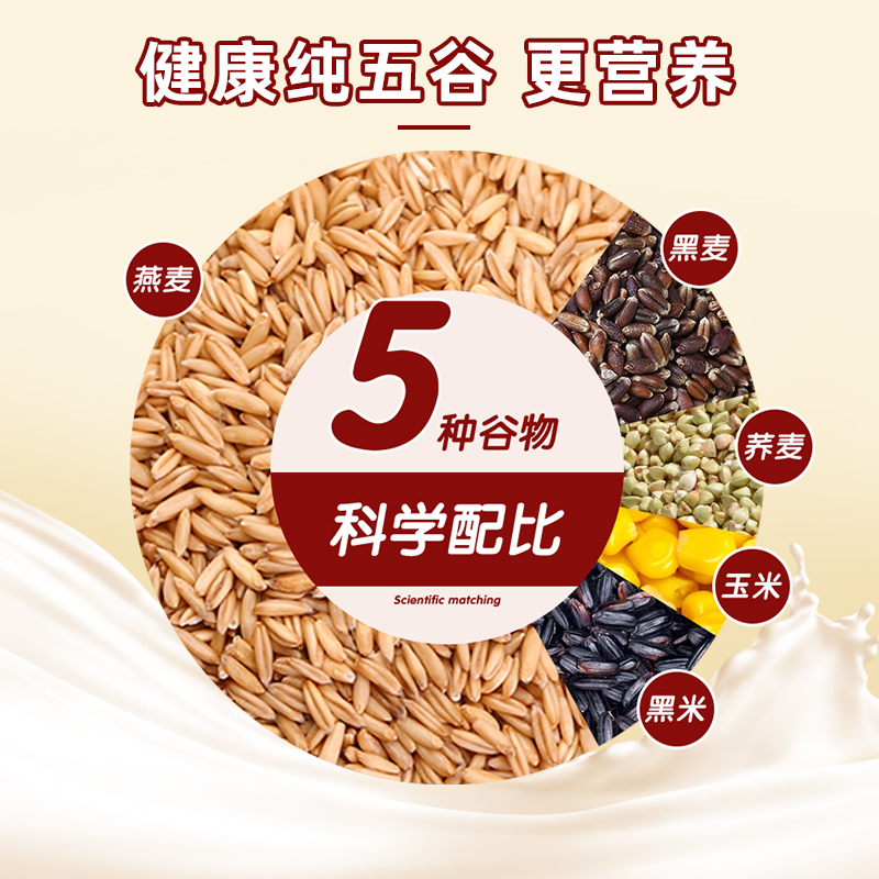 捷氏什锦五谷燕麦片1120g大包装原味免煮冲饮即食懒人健身代早餐 - 图1