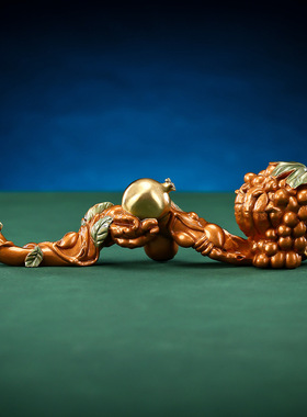 铜欣祥黄铜多子多福如意摆件家居办公室桌面工艺品百果如意装饰