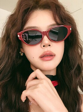 复古红猫眼显瘦防晒新款太阳镜