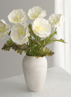 仿真假花手感虞美人摆件