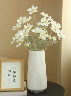 高品质仿真植绒洋甘菊波斯菊 婚庆礼堂家居餐桌装饰花艺摆件绢花