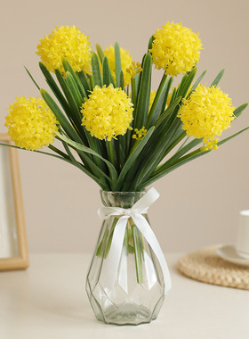 田园仿真3支扎蒲公英球菊花束 样板间家居花艺插花摆件仿真