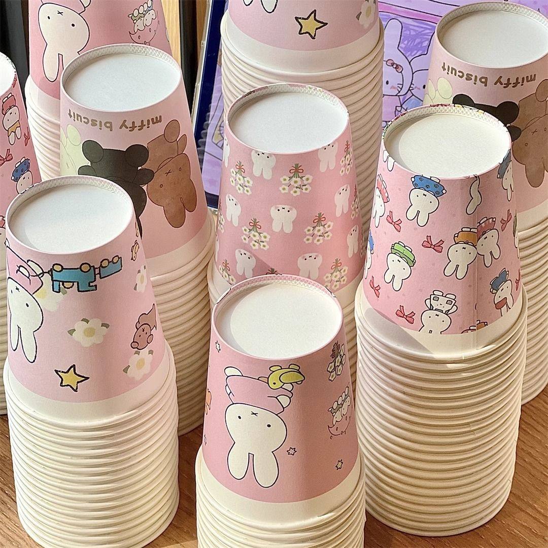 原创可爱米菲兔纸杯高颜值家用加厚一次性喝水杯子蛋糕纸托纸杯子,淘宝优惠券,粉丝福利购,淘宝优惠卷