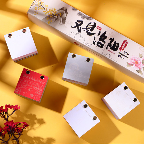 3d立体纸雕日历便签手撕便签纸台历河南洛阳秋记盲盒建筑创意文创 - 图1