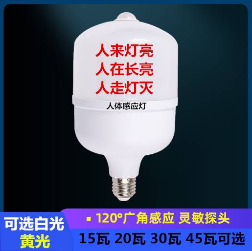 自动人体感应灯泡红外线客厅过道玄关走廊楼道仓库庭院LED感应灯