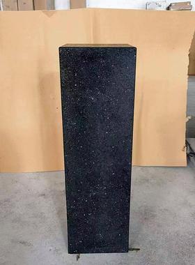 哑光天然黑色石灰华大理石装饰底座酒店装饰柱装饰底座雕塑桌