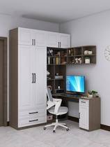 Clothes wardrobe desk integrated group family with corner childrens computer desk small half bookcase half of the cabinet ~