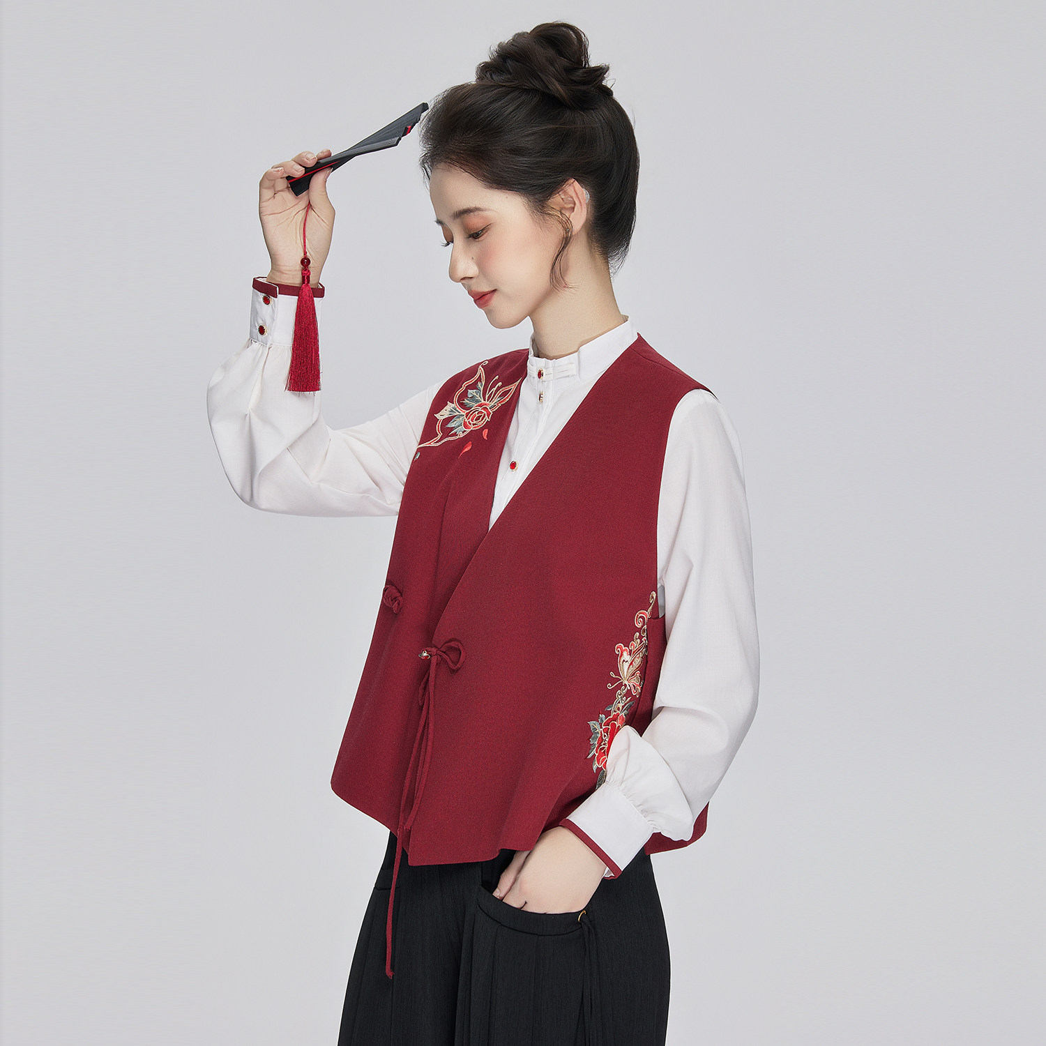 星河汉歌山间觅新中式套装宋裤套装冬黑色阔腿裤明制汉服改良日常,淘宝优惠券,粉丝福利购,淘宝优惠卷