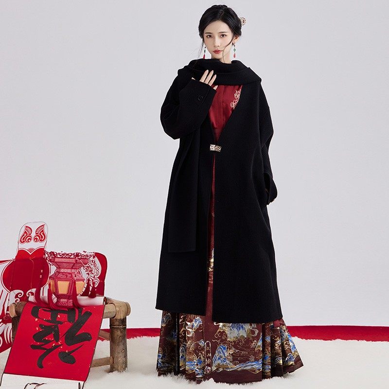 星河汉歌江山雪红色马面裙女套装明制汉服日常2026新款冬新年战袍,淘宝优惠券,粉丝福利购,淘宝优惠卷