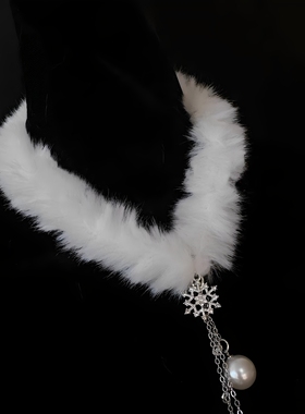 灼欲*原创毛绒球球乳夹项圈牵引链puppy颈饰铃铛颈环脖圈饰品