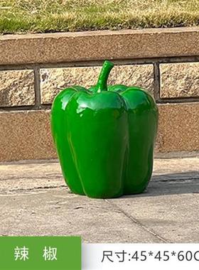 户外仿真草莓西瓜水果蔬菜摆件玻璃钢白菜辣椒雕塑花园果园装饰品