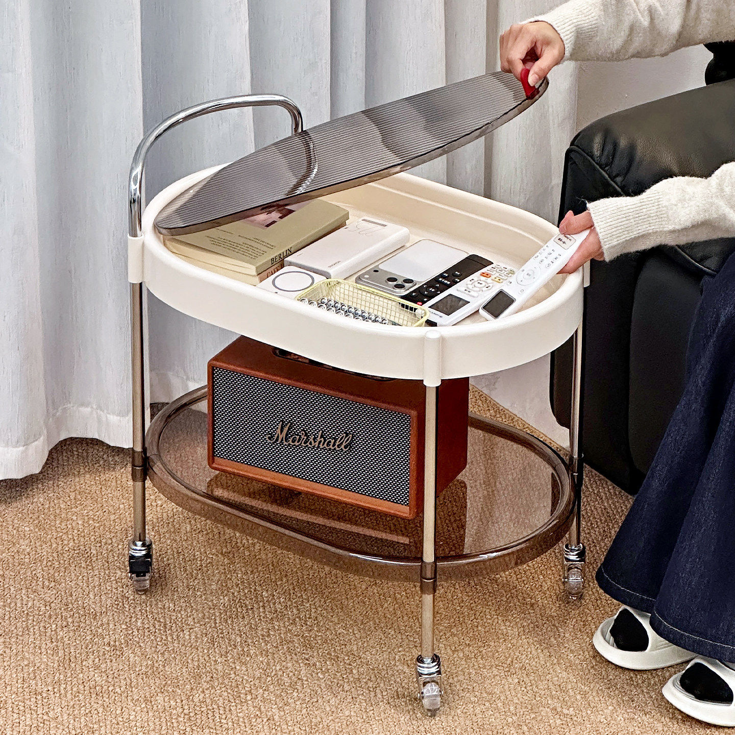 可移动茶几2026新款小户型客厅沙发边落地简易小边几置物架小推车,淘宝优惠券,粉丝福利购,淘宝优惠卷