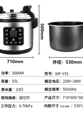 威凤商用常规电压力锅8-75升大容