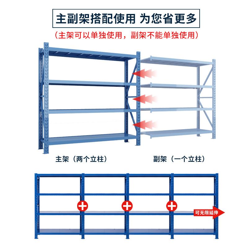 仓储货架轻型中型重型多层仓库家用储物架库房置物铁架子厂家 - 图1