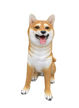 客厅仿真狗摆件秋田模型庭院装饰柴犬落地动物雕塑创意收纳工艺品