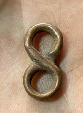 diy文玩饰品配饰天铁配件黄铜八字环吊坠白铜挂环记数侧挂包挂坠