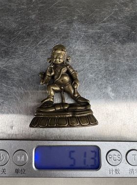 古玩铜器杂项收藏仿古黄铜黑财神藏式铜佛铜像小摆件民族风文玩