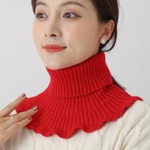 Winter Scarves for women Anti-cold and warm knit Neck Women Han Prints Fake collar Red scarves Agaric Neck neck Neck Sleeves Women