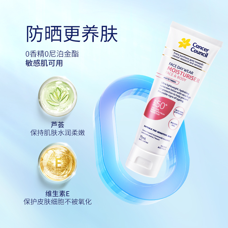 CancerCouncil澳美皙面部清透身体防晒霜隔紫外线SPF50+ 75ml*2