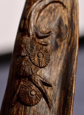 文莱沉水级沉香吊坠挂件雕刻手把件松鹤蜜甜果香保真文玩男女款