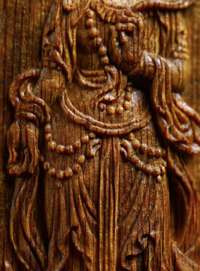 【观音】野生越南芽庄白奇楠沉水级精雕挂件沉香吊坠保真文玩挂件