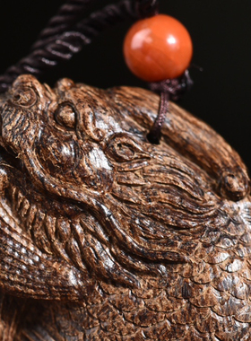 达拉干沉水级沉香挂件吊坠雕刻鳌鱼重约7克保真文玩男女款吊坠