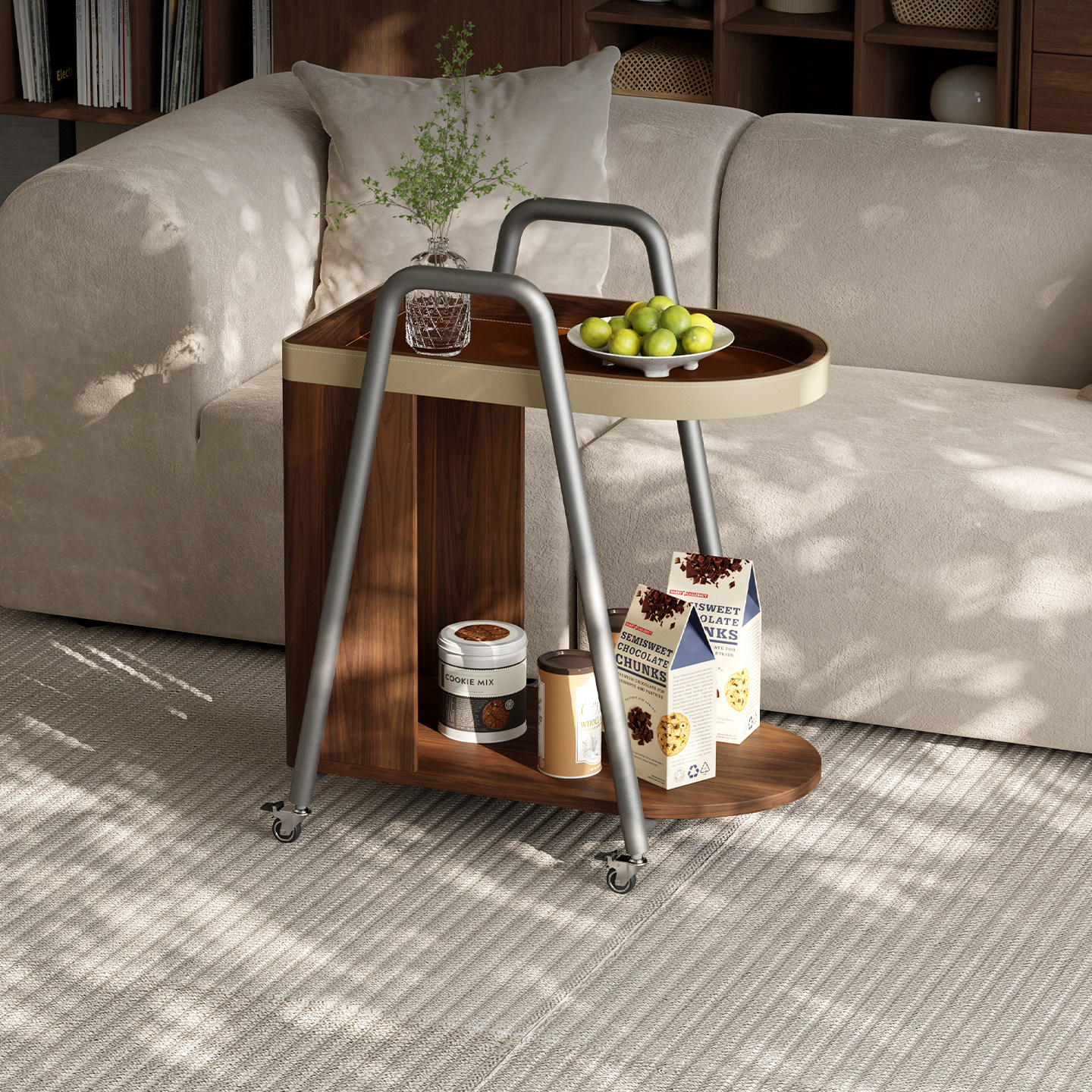 意式极简小推车沙发边几创意可移动复古茶几桌客厅家用边柜小餐车,淘宝优惠券,粉丝福利购,淘宝优惠卷