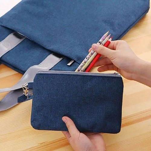Zipper Briefcase Canvas Vertical Handbag Business Bags - 图1