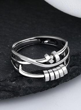 Anxiety Ring Opening Women Men Fidget Ring With Bead Worry S