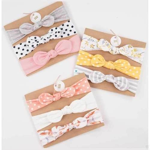 3pcs/set Baby Headband Girls Hair Accessories Cotton Rabbit - 图0