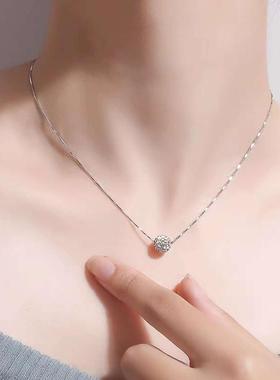 s925 sterling silver transfer bead necklace, women