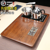 Tea tray Living room Home 2023 new modern light lavish drainage type integrated tea sea solid wood tea table tray tea table