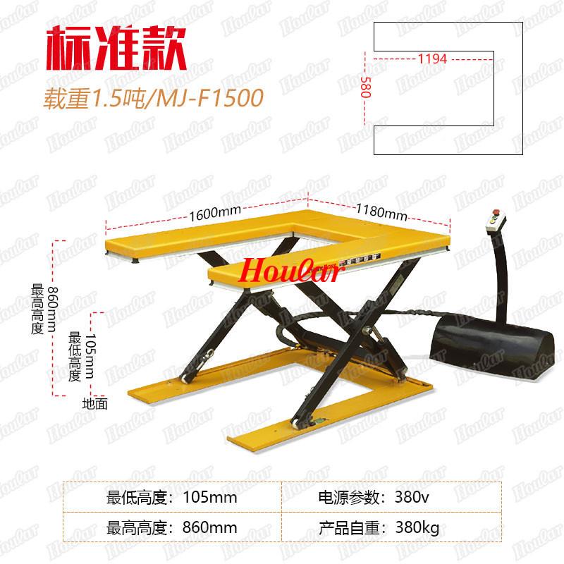 MJ-U固型 0U型载重6.6吨吨1.5吨标准型电升降 定液动压升降平1台 - 图0