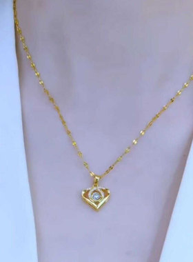 心中有你钛钢项链网红饰品