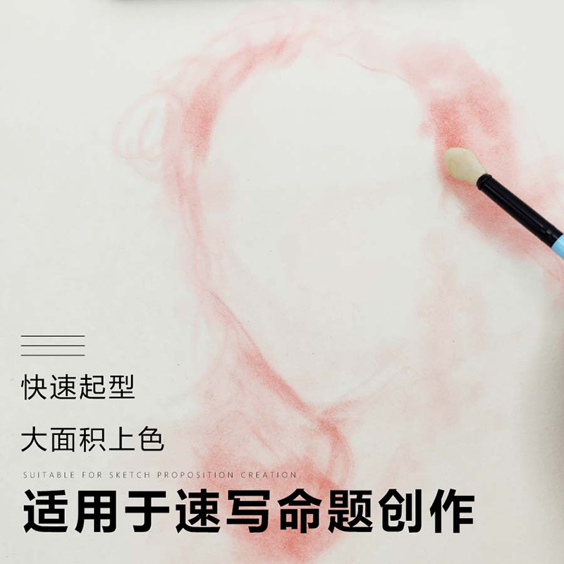 博拉图碳粉素描速写12色速铺粉初学者美术生绘画考试专用黑色棕色彩色饼粉可替换揉擦笔干湿创作画画水溶色粉-图2