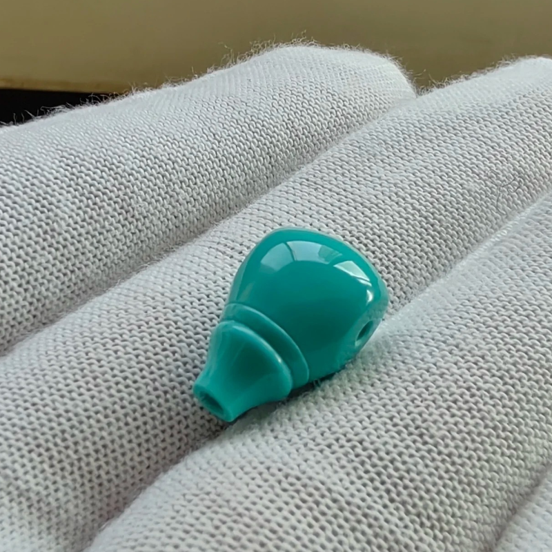 天然绿松石三通佛头散珠高瓷丫角山果冻料项链手串diy配饰件 - 图0