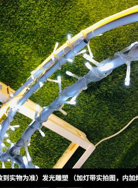 不锈钢几何抽象梅花鹿雕塑园林景观售楼部草坪动物装饰落地大摆件