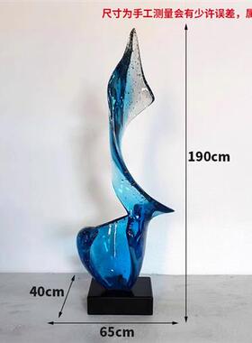 现代简约家居抽象摆件透明树脂雕塑酒店客厅样板间玄关装饰工艺品