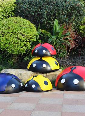 游乐场仿真甲虫雕塑模型摆件玻璃钢七星瓢虫幼儿园草坪井盖装饰品