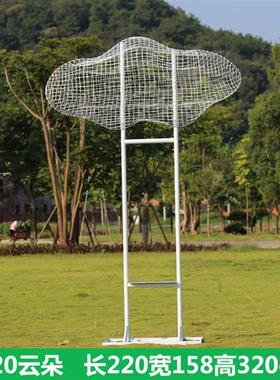 不锈钢创意镂空云朵雕塑售楼部户外园林景观大型金属艺术抽象摆件