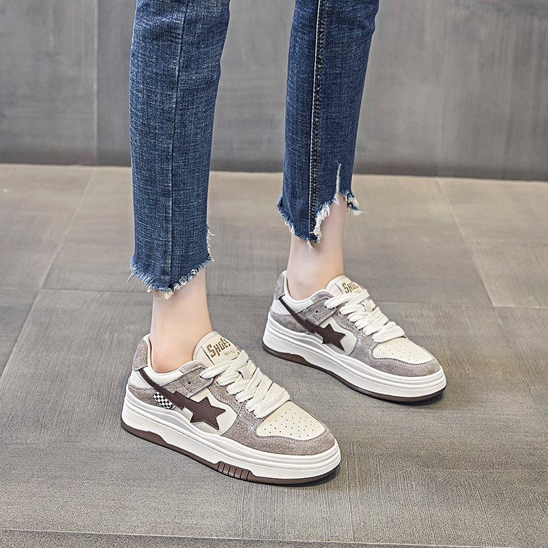 加宽大码女鞋40-43码2024年新款春季韩版平底板鞋百搭运动休闲,淘宝优惠券,粉丝福利购,淘宝优惠卷