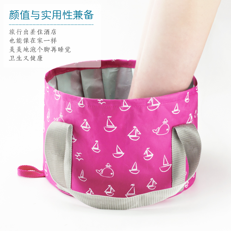 可折叠水盆便携式旅行泡脚袋大号洗衣盆洗漱脸盆小号旅游洗脚水桶 - 图0