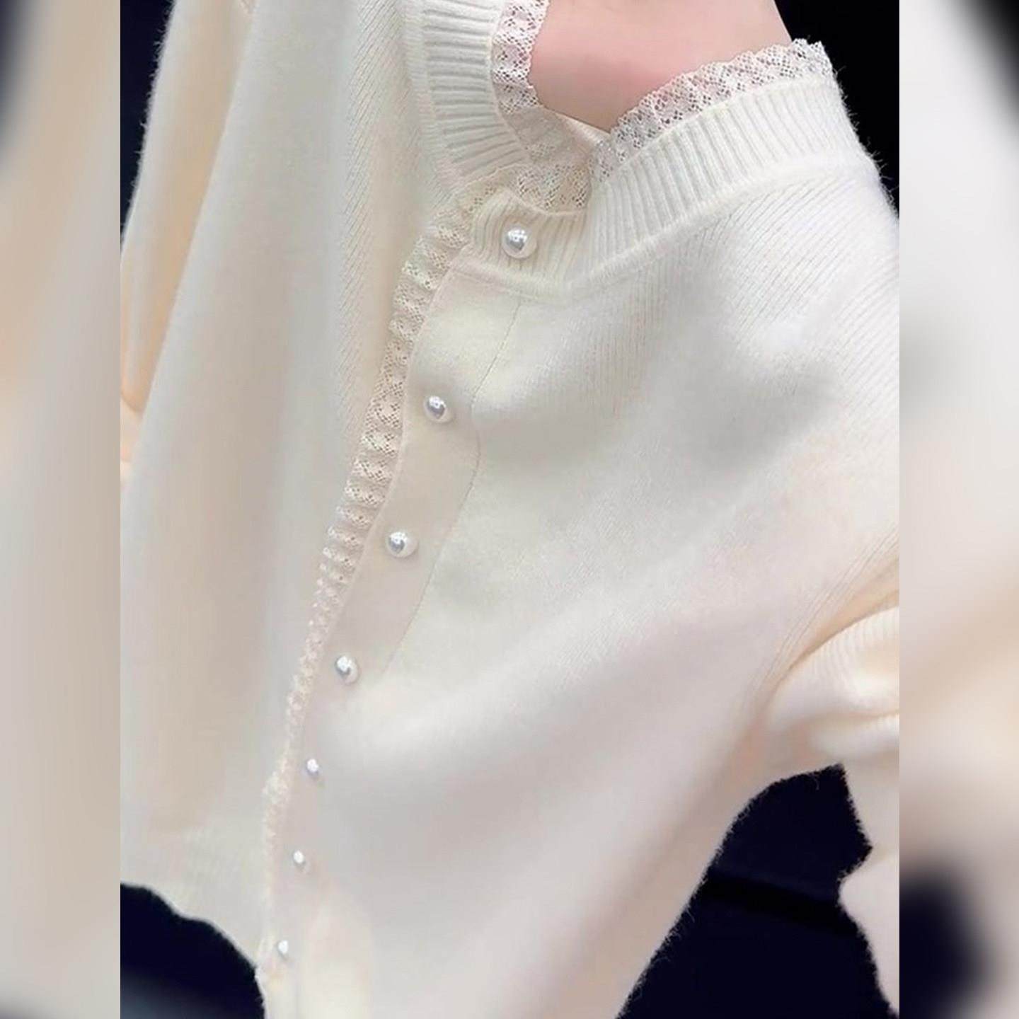 杏色圆领长袖针织衫女2025秋季新款减龄开衫亲肤百搭毛衣外搭上衣,淘宝优惠券,粉丝福利购,淘宝优惠卷