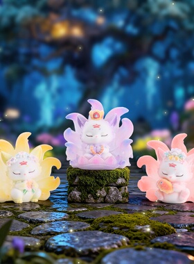 新品古风手办小号涂山九尾狐第二弹盲盒卡通创意摆件家居装饰直销