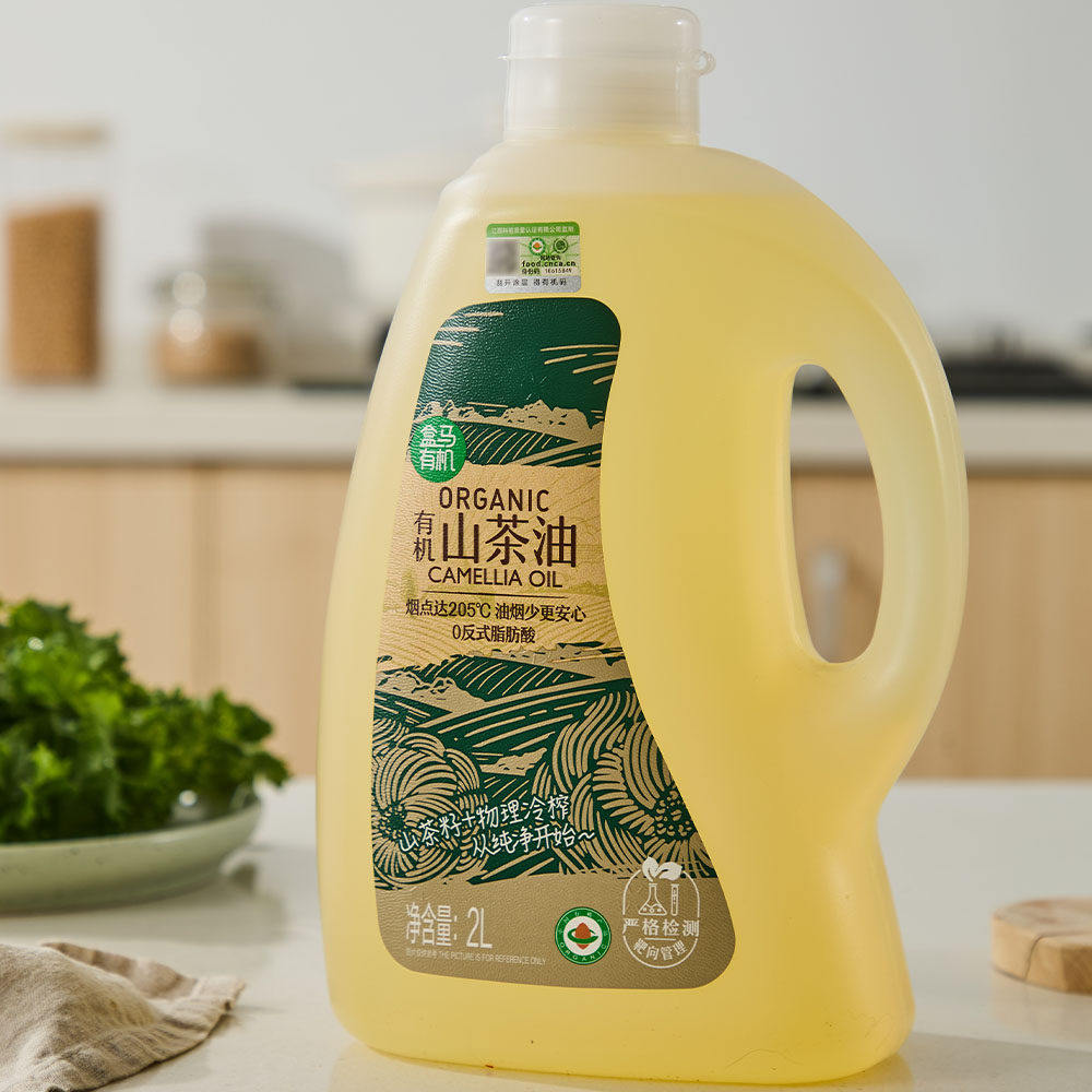 盒马有机山茶油(0反式脂肪酸) 2L物理冷榨茶籽油低油烟家庭食用油