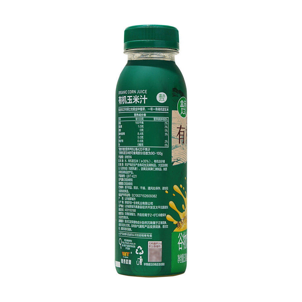 盒马 有机玉米汁 300g*24瓶含膳食纤维果汁饮料