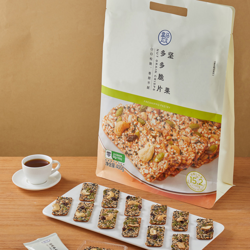 盒马 坚果多多脆片 400g坚果薄脆饼干休闲零食,淘宝优惠券,粉丝福利购,淘宝优惠卷