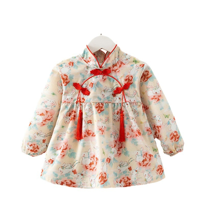 New baby smock, baby girl's waterproof bib, baby eating bag, autumn and winter children's outer wear, anti-dirty skirt-style apron