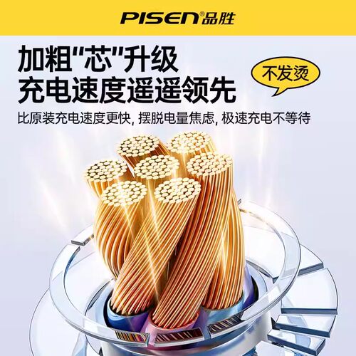品胜二合一数据线双typec快充线适用iPhone17苹果华为小米三星安卓平板编织线车载通用一拖二两头100W快充线 - 图2